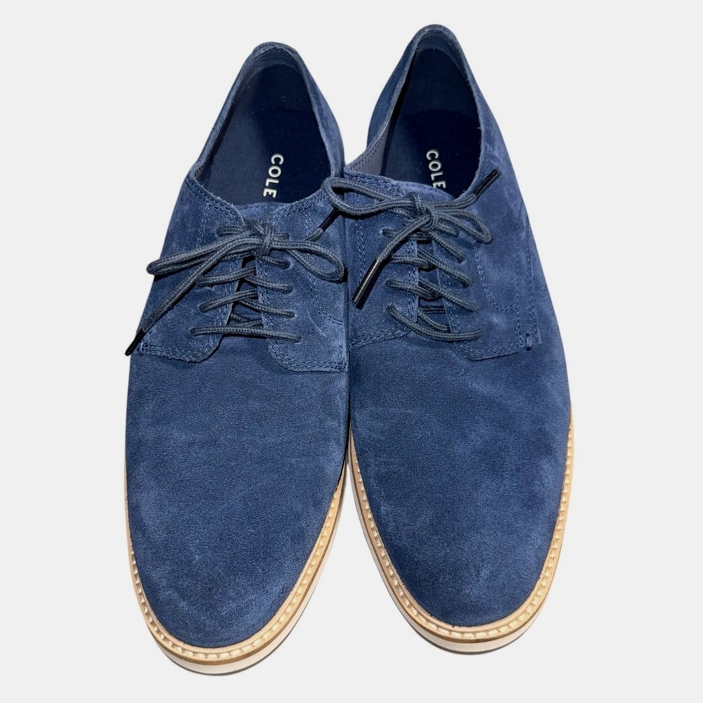 Cole Haan Mens Size 10 Blue Suede Oxford Lace Up Shoes